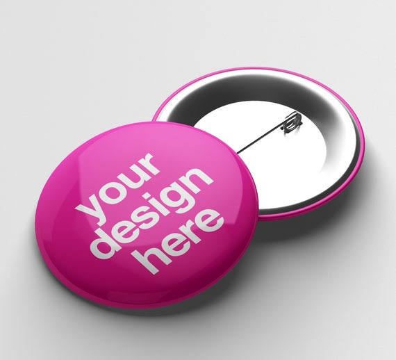 Customized Personalized Button Badge With Photo Logo & Text