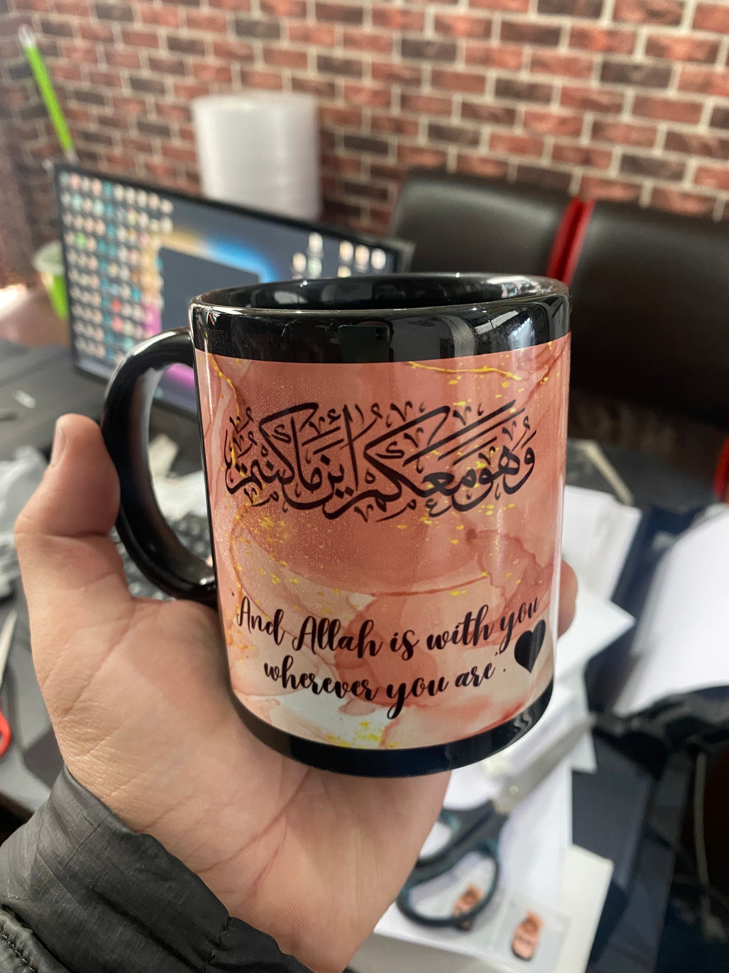 Black Calligraphy Mugs