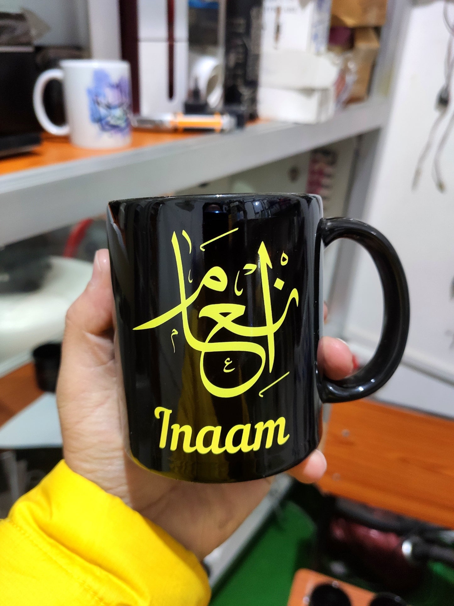 Black Calligraphy Mugs