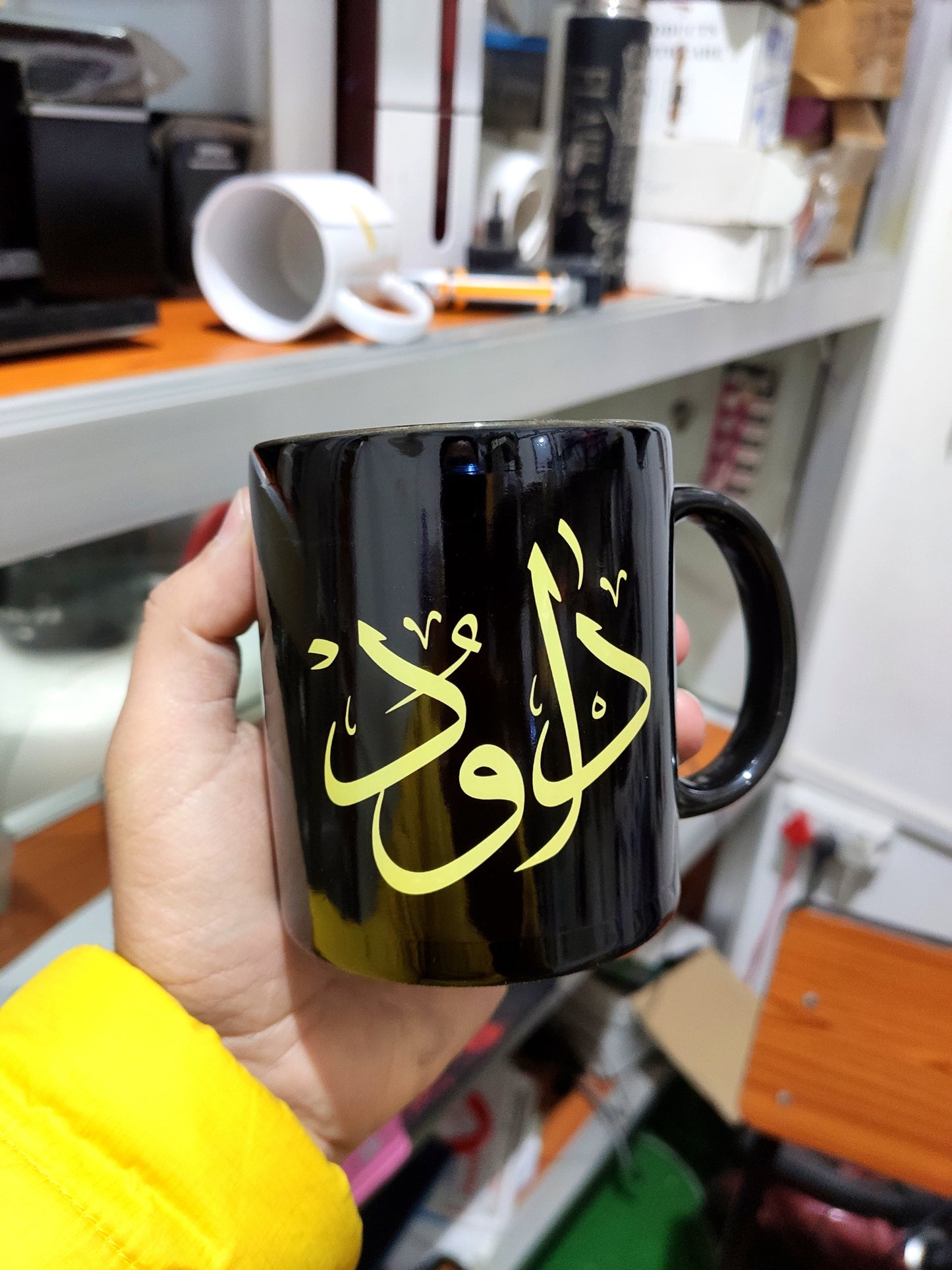 Black Calligraphy Mugs